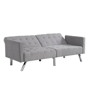 English Elm Sofa Convertible Linen Sofa Bed with Split-Back Recline, 3 Positions, Breathable Comfort for Small Spaces LIGHT GREY 41.3 L x 34.7 W x 8.2 H W2297S00006