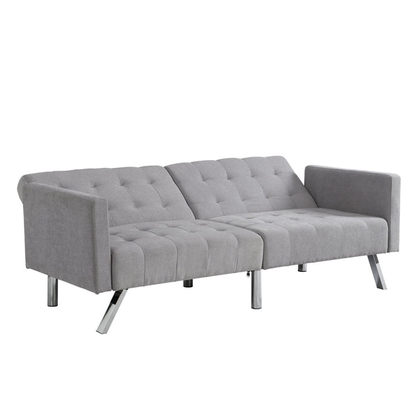 English Elm Sofa Convertible Linen Sofa Bed with Split-Back Recline, 3 Positions, Breathable Comfort for Small Spaces LIGHT GREY 41.3 L x 34.7 W x 8.2 H W2297S00006