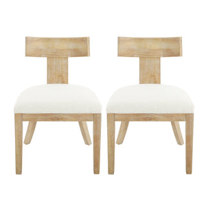 English Elm Christopher Knight Home® - DINING Fabric Upholstered Side Chairs Set of 2 with Curved Slat-Back, Rubberwood Frame, Plush Comfort Beige 74605.00BGE
