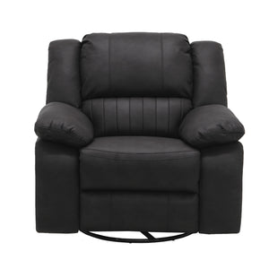 English Elm Wallace & Bay - Black Swivel Gliding Recliner in Licorice Fabric — Contemporary, Easy-Care Comfort with Smooth Motion and Compact Profile B361P384412
