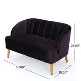 Christopher Knight Home® - Noble House - Amaia Mid-Century Modern Velvet Sofa With Seashell Backrest