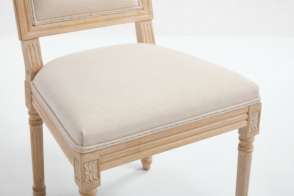 English Elm French Country Dining Chairs Set Of 2 – Elegant Upholstered Square Back, Stylish Comfort For Dining W3426P324534