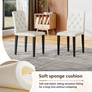 English Elm Table 5-Piece Stylish Dining Set With Textured Black Wood Table & Ergonomic White Pu Chairs W1151S04310-GIGA