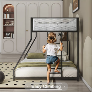 English Elm Adam Twin Over Full Metal Bunk Bed In Black – Safe, Space-Saving Design With Easy Climb Ladder & Guardrails B083P170085