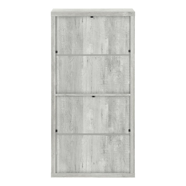 English Elm Bookshelf, 5-Tier Modern Etagere with 3 Adjustable Shelves and Reclaimed Wood-Look Finish, Compact Grey 50 L x 15 W x 7 H B2710P219743