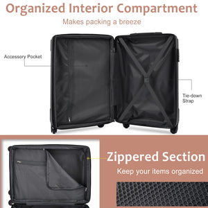 English Elm Hardshell Six Piece Luggage Set Expandable Abs Suitcases with Spinner Wheels Tsa Lock Brown White N730P296628O