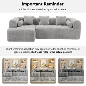 English Elm 101.2" Modular Chenille Sectional Sofa with Tufted Cushions and Deep Seating for Living Room N719S001890R