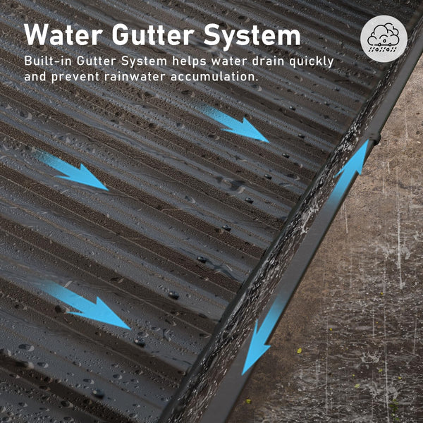 English Elm 14x22FT Hardtop Gazebo Metal Pavilion with Galvanized Double Roof, Aluminum Frame, Gutter, Curtains & Netting Brown W1859S00104