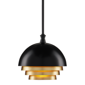 Salviati Black and Gold Pendant Light - Contemporary Mid-Century Design with Adjustable Height