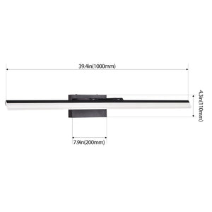 English Elm 39 43 Inch Modern LED Bathroom Vanity Light Black Iron Aluminum Acrylic Hardwired 24W 1560Lm 5-Temp Wall Lamp for Mirror W2312P374930