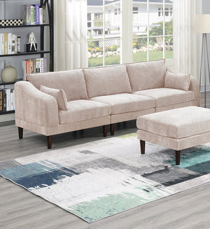 English Elm Beautiful 6-Piece Modular Sofa Set In Blush Pink Morgan Fabric – Versatile Living Room Furniture Solution B011S01576
