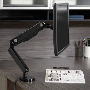OSP Home Furnishings Single Monitor Arm with Gas Lift and Full Articulation for Ergonomic Desk Setup Black A2MAS1730-BK