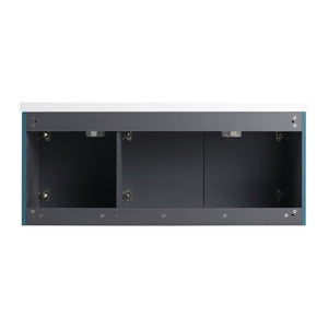 English Elm 48" Modern Wall-Mounted Bathroom Vanity With Resin Double Sink & Soft-Close Doors For Stylish Storage P1 W999S00351-GIGA