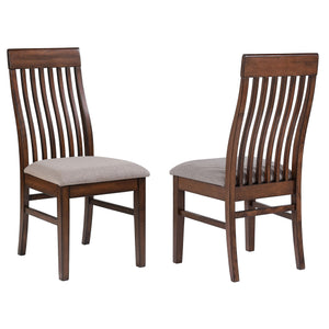 English Elm Baywind Mango Oak Wood Dining Side Chair Set of 2 — Foam-Padded Light Brown Upholstery, Elegant Grain Finish (39.75"H) B062P299888