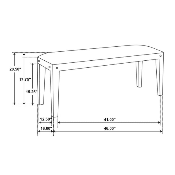 English Elm Fabric Mango Wood Accent Bench with Black & White Geometric Upholstery, Nailhead Trim, Rustic Style B016P381254