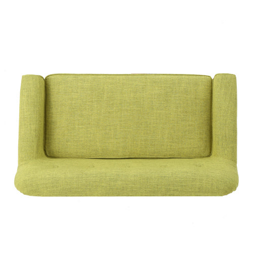 English Elm Christopher Knight Home® - Love mid-century two-seater loveseat with button-tufting, rolled arms, plush fabric and tapered legs Pale Green N771P202672L