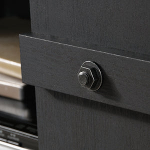 English Elm Credenza, Stylish Black Tv Stand For Up To 70" Tvs With Rustic Charm & Smart Storage Solutions B356P402772