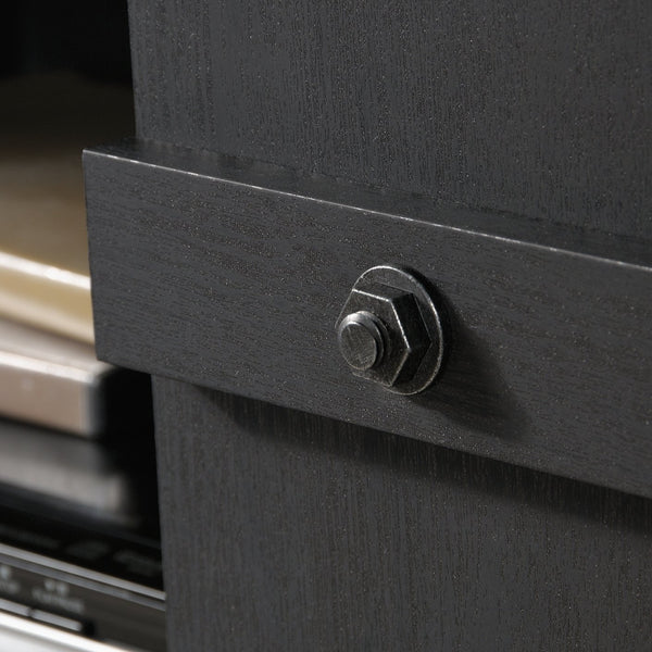 English Elm Credenza, Stylish Black Tv Stand For Up To 70" Tvs With Rustic Charm & Smart Storage Solutions B356P402772