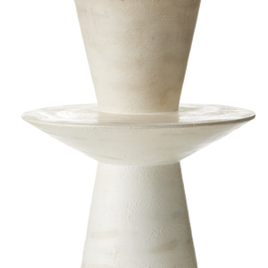 Cantata White Table Lamp - Mid-Century Modern Design with Distressed Finish & Linen Shade Elegance