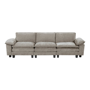 English Elm Modern Sofa Plush Chenille Comfort with High-Density Foam & Pocket Coils, Reversible Cushions, Durable Frame Brown Gray,Pewter 34.5 L x 29 W x 8.5 H B011S01814