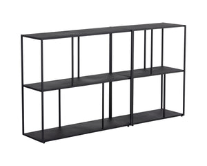 Sunpan Eiffel Low Bookcase - Stylish Iron Design with Anti-Tipping Kit for Modern Living and Office Spaces Small - 23.75W x 12D x 31H