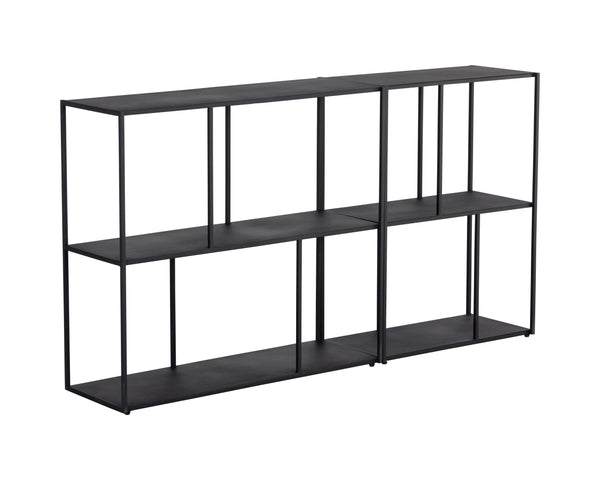 Sunpan Eiffel Low Bookcase - Stylish Iron Design with Anti-Tipping Kit for Modern Living and Office Spaces Small - 23.75W x 12D x 31H