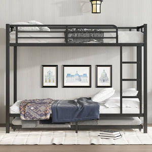 English Elm Twin Xl Metal Bunk Bed With Twin Trundle - Stylish Space-Saving Solution For Shared Rooms! W1580S00128-GIGA