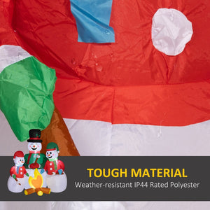 English Elm Outsunny 5 Ft Christmas Inflatables Snowman Family By Campfire With Led Lights For Festive Decor W2225P249943-GIGA