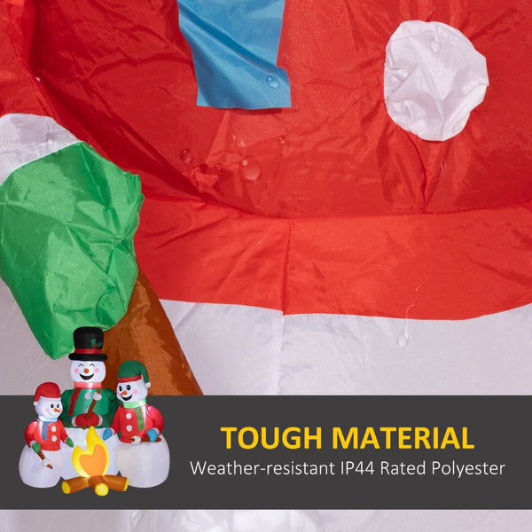 English Elm Outsunny 5 Ft Christmas Inflatables Snowman Family By Campfire With Led Lights For Festive Decor W2225P249943-GIGA