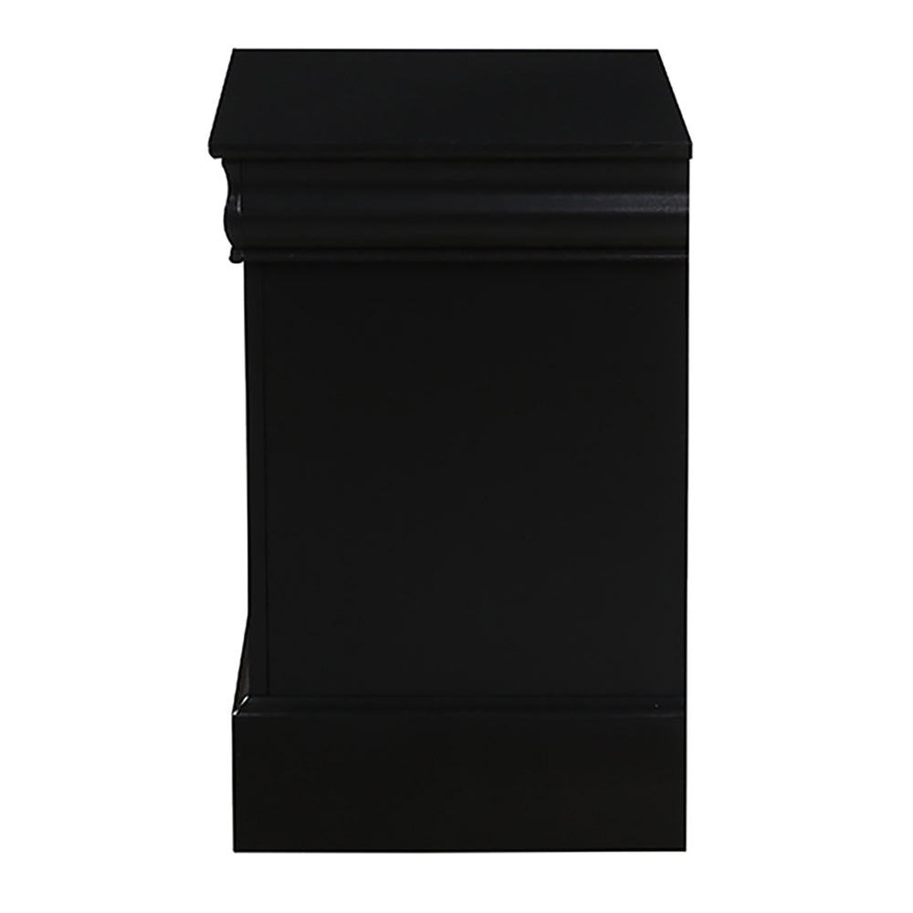 English Elm Black 2-Drawer Nightstand - Elegant Bedside Storage With Durable Craftsmanship For Modern Bedrooms B062P189240