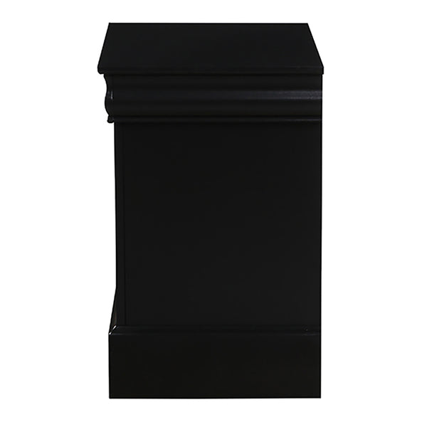 English Elm Black 2-Drawer Nightstand - Elegant Bedside Storage With Durable Craftsmanship For Modern Bedrooms B062P189240