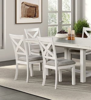 English Elm Rustic White Oak Cross Back Dining Chairs Set of 2 with Cushioned Seats Farmhouse Comfort & Style B011P326226