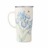 Butterfly Meadow Blue Car Coffee Mug - Leakproof, Stainless Steel, 20oz