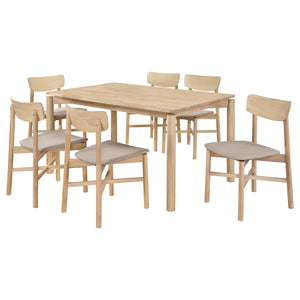 English Elm Perkins Rectangular Dining Set with Embossed Detail and Upholstered Chairs for Four B062S01628