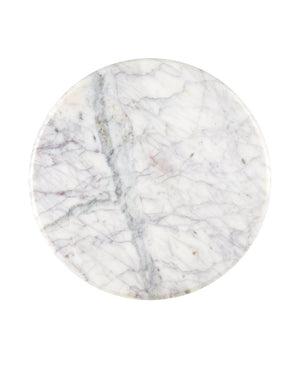 Currey & Company Passementerie White Marble Drinks Table - Elegant Sculptural Design With Unique Purple Veining White Banswara Marble 3000-0323-currey-company