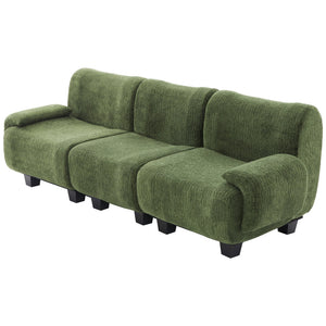 English Elm Oversized Chenille Chaise Lounge Deep Seat Sculptural Armrests Modern Living Room Retreat N763P326131F