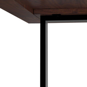 English Elm Fieldcrest Solid Acacia Dining Table with Live Edge Top and Black U-Shaped Iron Legs, 72" Walnut B136P203504