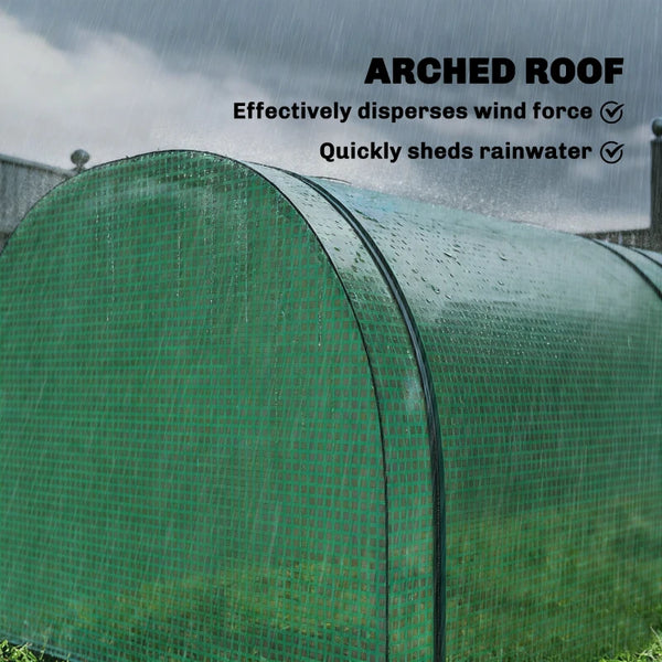 English Elm Low Profile Wide Balcony Greenhouse Uv Resistant Pe Cover Steel Frame Outdoor Garden T3971P468272