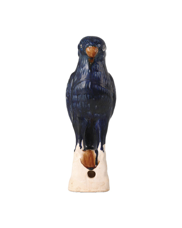 Currey & Company Tang Dynasty Parrots Set Of 2 - Antique Blue Terracotta Incense Holders With Crackle Glaze Finish Blue Terracotta 1200-0993-currey-company