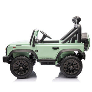 English Elm Licensed Land Rover Defender Ride on Car 24v Dual Motor with Parental Remote Green W1578P339063