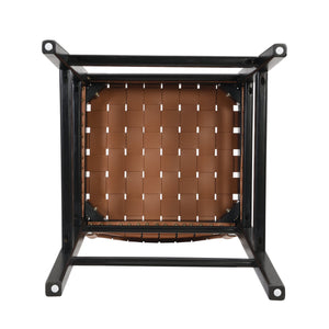 English Elm Christopher Knight Home® - 24.25'' 24.25" Classic Counter Stools Set of 2 Brown PU with Braided Leather Back & Rubberwood Legs, 24.25" 74690.00BRN