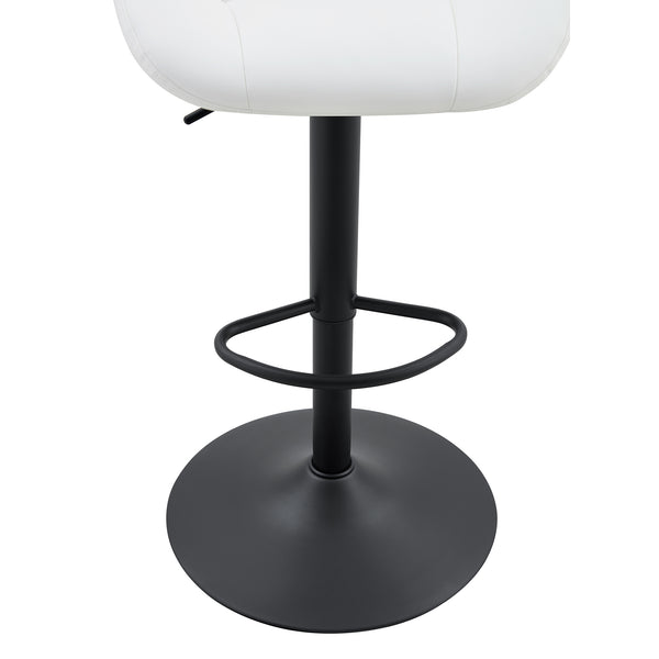 English Elm Set of 2 Tufted Pu Swivel Barstools Adjustable Height White Cushioned Kitchen Seating W3875P382614