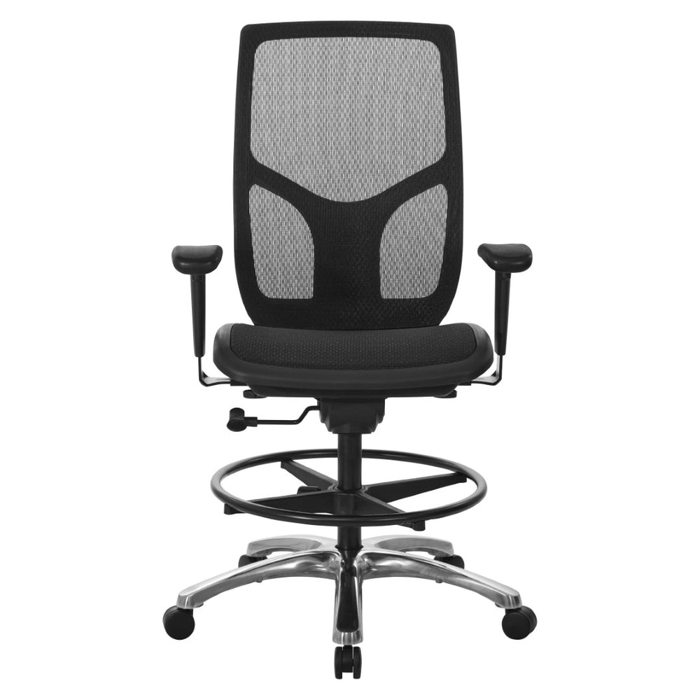 OSP Home Furnishings Progrid Mesh Back Drafting Chair with Lumbar Support for Studio and Standing Desk Use 99583MDC-3