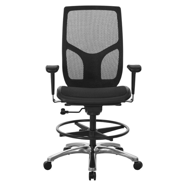 OSP Home Furnishings Progrid Mesh Back Drafting Chair with Lumbar Support for Studio and Standing Desk Use 99583MDC-3