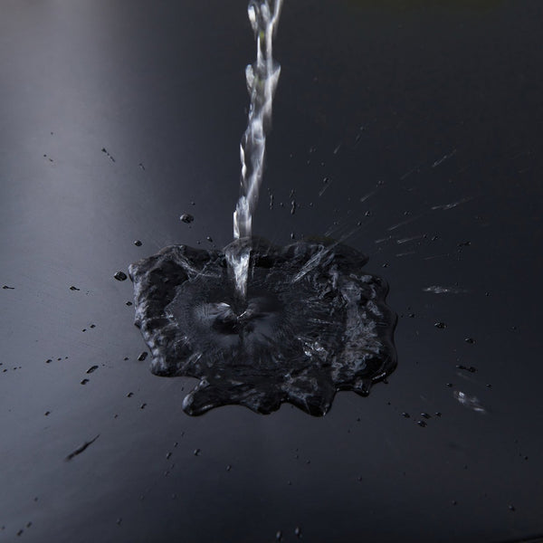 English Elm Black solid wood round table with rattan base, 31.5" diameter, 500 lb capacity, modern versatile dining centerpiece W2720P237621