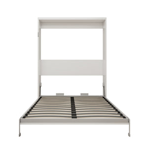 English Elm Multifunctional Queen Murphy Wall Bed with Hydraulic Soft Close and Solid Wood Slat Support W5290S00004