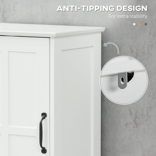 English Elm Kleankin Slim Bathroom Storage Cabinet - Tall Linen Tower With Adjustable Shelves, Drawer & Open Shelf W2225P217013