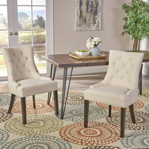 English Elm Christopher Knight Home® - Cheney Dining Chair Set Of 2 - Modern Beige Upholstered Chairs With Diamond Tufting For Comfort 54181.00F