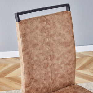 English Elm Table And Chair Set - Modern Wood Texture Mdf Coffee Table With Glass Legs And 4 Stylish Chairs W1151S02075-GIGA