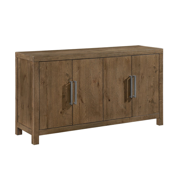 English Elm Rustic French Oak Veneer Sideboard with Adjustable Shelves for Dining Room Storage B011P467628